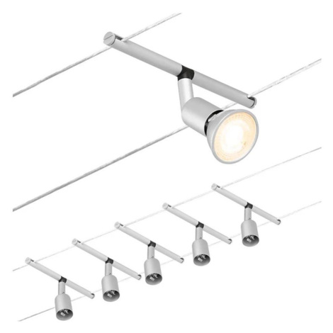 Paulmann 94442 - SADA 5xGU5,3/10W Kompletní lankový systém SALT 230V matný chrom 94442