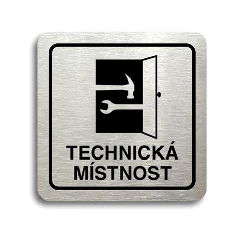 Accept Piktogram "technická místnost" (80 × 80 mm) (stříbrná tabulka - černý tisk)