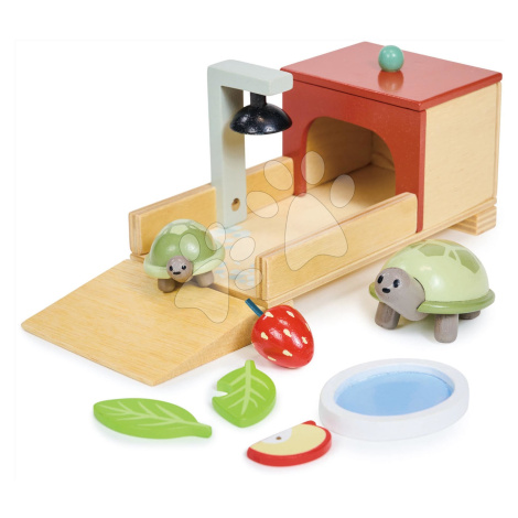 Dřevěný domeček pro želvy Tortoise Pet Set Tender Leaf Toys s 2 figurkami a doplňky