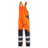CXS Norwich reflexní pracovní kalhoty s laclem oranžovo modré