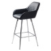 Furniria Designová barová židle Dana černá ekokůže