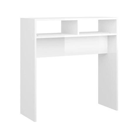 Konzolový stolek bílý vysoký lesk 78 × 30 × 80 cm dřevotříska SHUMEE