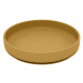 PETITE&MARS Set jídelní silikonový TAKE&MATCH 2 ks talíř + příbor Intense Ochre 6m+