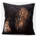 Povlaky na polštáře černé barvy s potiskem leoparda