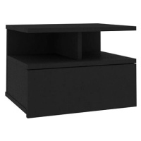Nástěnný noční stolek černý 40 x 31 x 27 cm dřevotříska