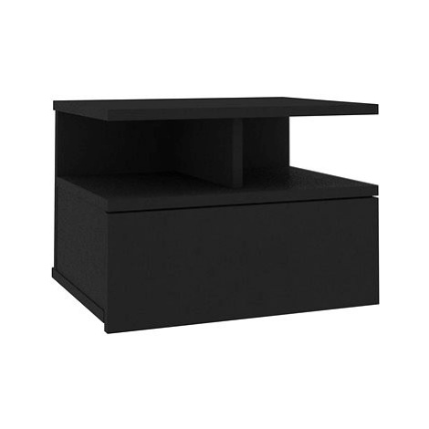 Nástěnný noční stolek černý 40 x 31 x 27 cm dřevotříska SHUMEE