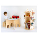 Myminihome Dětský otočný regál a knihovna ve tvaru domku Zvolte barvu stran: Nelakovaná, Zvolte 