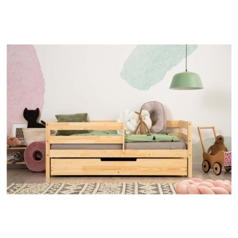 Dětská postel z borovicového dřeva s úložným prostorem v přírodní barvě 80x180 cm Mila CPD – Ade Adeko
