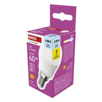 EMOS LED žárovka Classic Mini Globe / E14 / 6,5 W (60 W) / 806 lm / studená bílá ZQ1E44