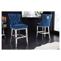 LuxD Designová barová židle Queen Lví hlava královská modrá