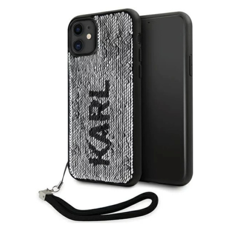 Kryt Karl Lagerfeld KLHCN61PSQRKS iPhone 11 / Xr  6,1" silver hardcase Sequins Cord (KLHCN61PSQR