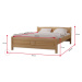 Expedo Vyvýšená postel ANGEL + pěnová matrace DE LUX 14 cm + rošt ZDARMA, 140 x 200 cm, olše-lak