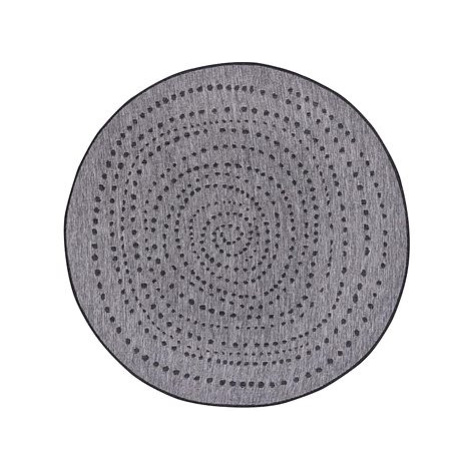 Kusový koberec Twin-Wendeteppiche 105418 Night Silver kruh 200 × 200 o cm