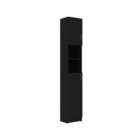 Koupelnová skříňka černá 32 × 25,5 × 190 cm dřevotříska SHUMEE