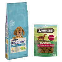 Purina Dog Chow granule 14 kg + AdVENTuROS Nuggets zdarma - Puppy Chicken