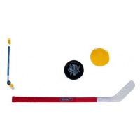 Hokejka plast 73 cm s pukem a míčkem (2 barvy)