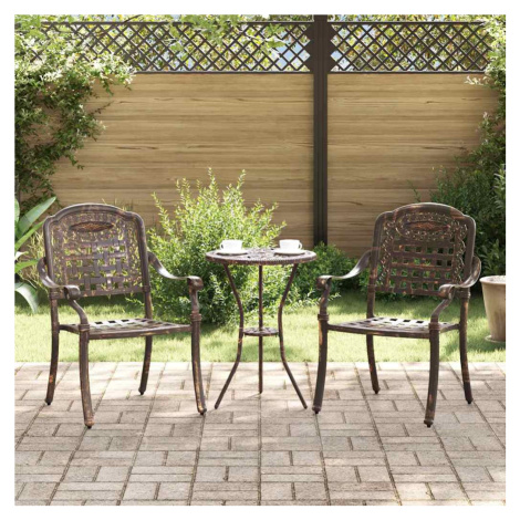 vidaXL Zahradní křeslo 2 pcs Bronzová 55 x 56,5 x 91 cm Hliník
