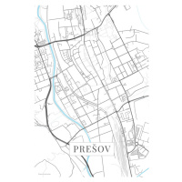 Mapa Presov white, (26.7 x 40 cm)