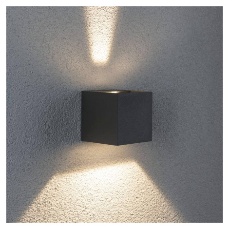 Paulmann Venkovní nástěnné svítidlo Paulmann Cybo LED, 2 700 K, 8 x 8 cm, šedé