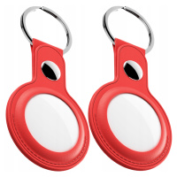 KeyBudz AirTag Keyring kožené pouzdro ochranné pro AirTag 2- pack (red)