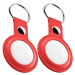 KeyBudz AirTag Keyring kožené pouzdro ochranné pro AirTag 2- pack (red)