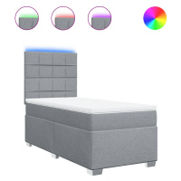 vidaXL Box spring postel s matrací světle šedá 80 x 200 cm textil
