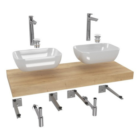 Koupelnová sestava Siko s deskou pod umyvadlo Dolce 120x8x50 cm dub halifax KSETDO18 HANSGROHE