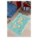 Conceptum Hypnose Dětský koberec Mapa zvířecího světa 80x150 cm modrý