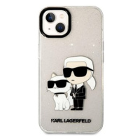 Karl Lagerfeld IML Glitter Karl and Choupette NFT Zadní Kryt pro iPhone 13 Transparent