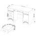 Ak furniture Volně stojící psací stůl Ana 124 cm bílý/šedý - lesk