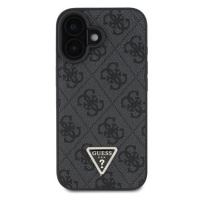 Guess PU 4G Strass Triangle Metal Logo Zadní Kryt + Crossbody Popruh pro iPhone 16 Black