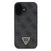 Guess PU 4G Strass Triangle Metal Logo Zadní Kryt + Crossbody Popruh pro iPhone 16 Black