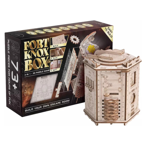 EscapeWelt 3D dřevěná mechanická skládačka hlavolamu Fort Knox Pro Escape Welt