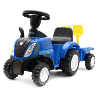 Dětské odrážedlo traktor s vlečkou a nářadím Baby Mix New Holland modrý