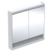 Geberit ONE - Zrcadlová skříňka s LED osvětlením, 900x900x150 mm, 2 dvířka, s nikou, bílá 505.83
