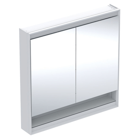 Geberit ONE - Zrcadlová skříňka s LED osvětlením, 900x900x150 mm, 2 dvířka, s nikou, bílá 505.83