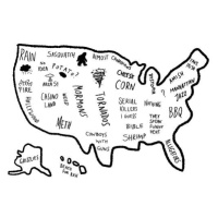 Ilustrace Funny stereotype map of USA, tupungato, 40 × 26.7 cm