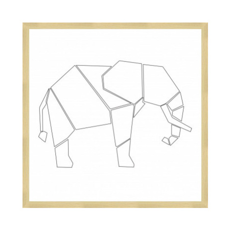 Rámovaný obraz Geometrický slon, 40x40 cm Asko