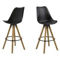 Dkton Designová barová židle Nascha černá-přírodní