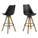 Dkton Designová barová židle Nascha černá-přírodní