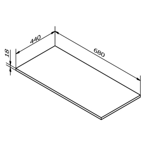 Sapho Deska DTDL 68 x 1,8 x 44 cm dub alabama DT068-2222