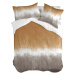 Bílo-hnědý bavlněný povlak na peřinu na jednolůžko 140x200 cm Tie dye – Blanc