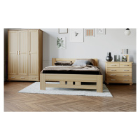 DJM Dřevěná postel z bukového masivu N76, 180 x 200 cm