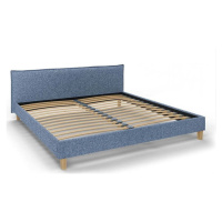 Modrá čalouněná dvoulůžková postel s roštem 200x200 cm Tina – Ropez