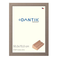 DANTIK rámeček 50 × 70, STEP hnědý plexi čiré