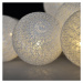 SOLIGHT 1V201 LED řetěz vánoční koule bavlněné, 10LED, 1m, 2x AA, IP20