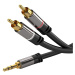 PremiumCord stíněný kabel stereo Jack 3.5mm - 2x CINCH, M/M, HQ, 1.5m, černá - kjqcin015
