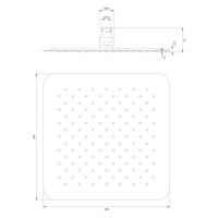 OMNIRES ULTRA SLIMLINE dešťová sprcha, 30 x 30 cm chrom /CR/ WGU230CR