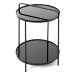 Odkládací stolek SPRINGFIELD černá, ocel/sklo