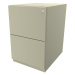 BISLEY Pojízdný kontejner Note™, se 2 kartotékami pro závěsné složky, v x š 645 x 420 mm, slonov